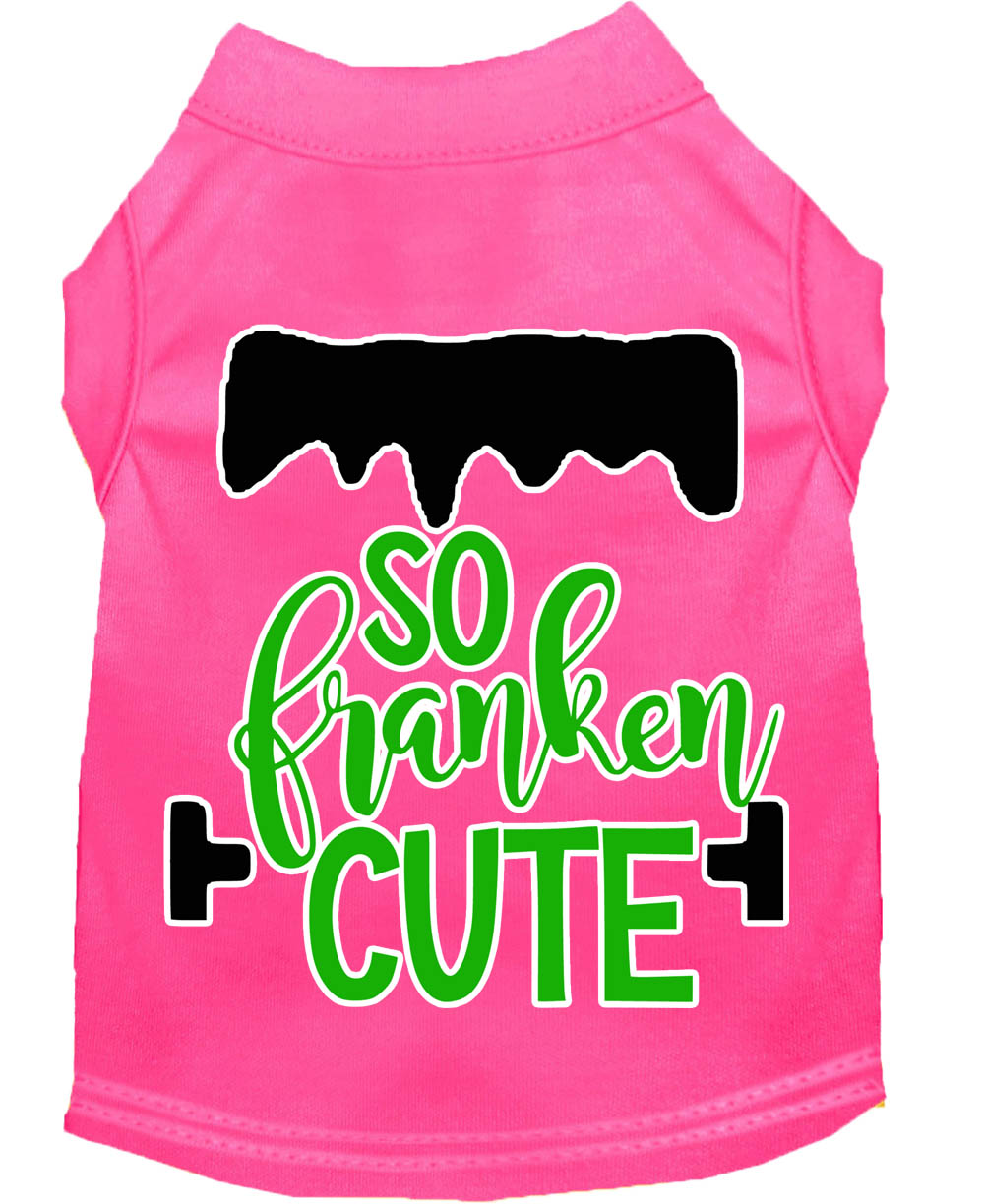 So Franken Cute Screen Print Dog Shirt Bright Pink XXL